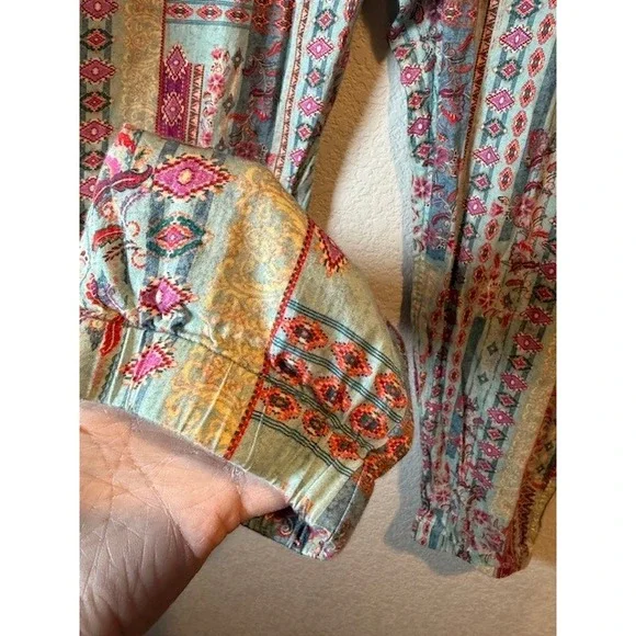 Sundance Womens XL Cotton Bohemian Patchwork Drawstring Jogger Pants Sz XL - Picture 6 of 9